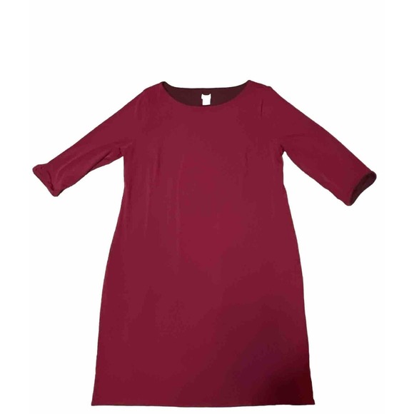 CHICOS Size 2 Women’s 12/14 Polyester Elastane Shift Dress Maroon - Picture 1 of 6